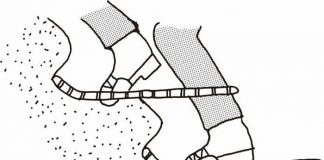 使用雪鞋进行踢步行走